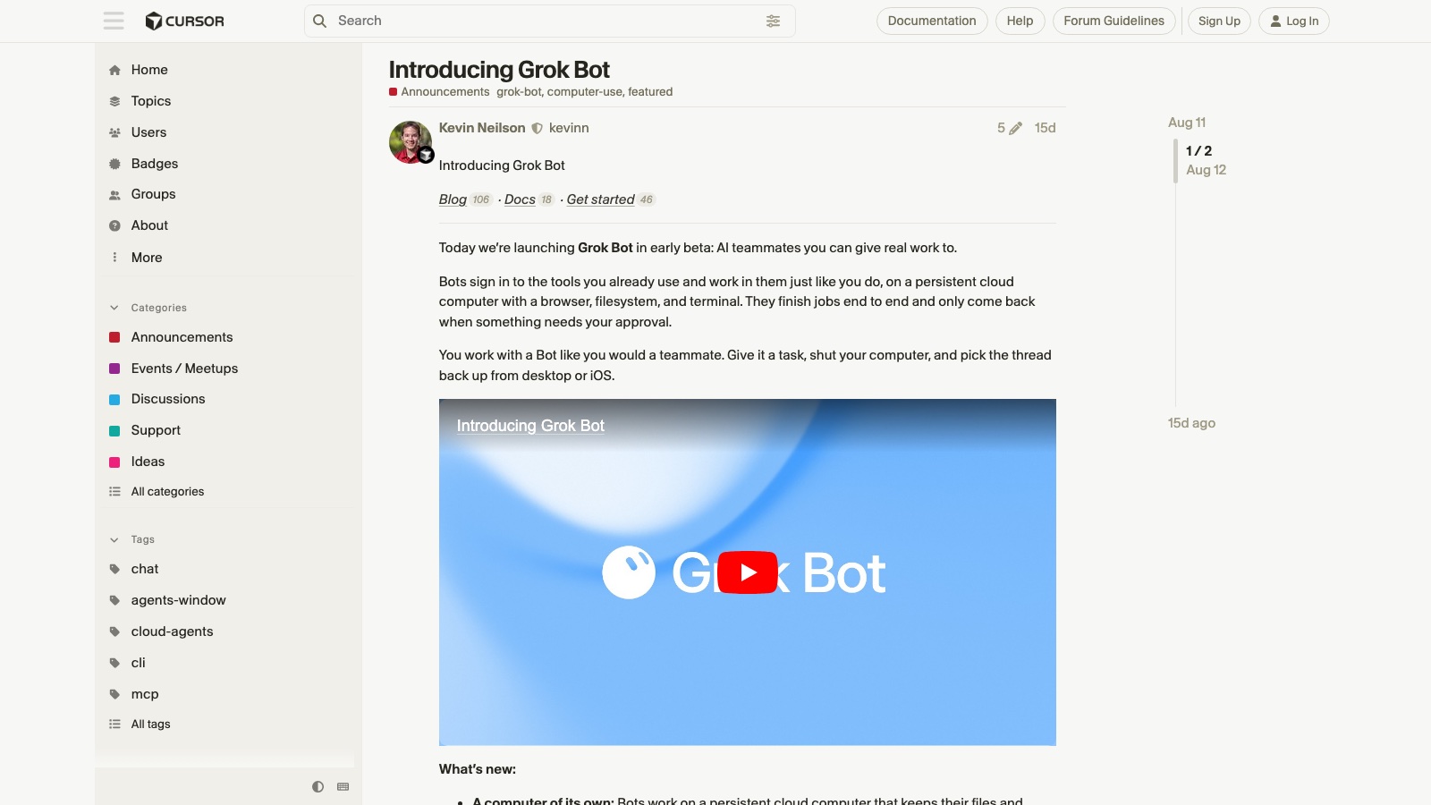 Grok Bot app with a teammate and Agent Computer